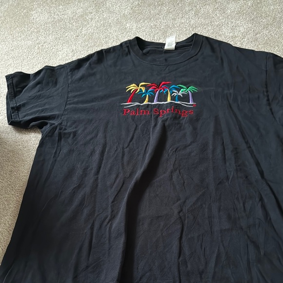Palm Springs Embroidered Black T-Shirt - Picture 2 of 3